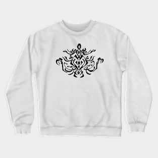 Winged Black Abstract Crewneck Sweatshirt